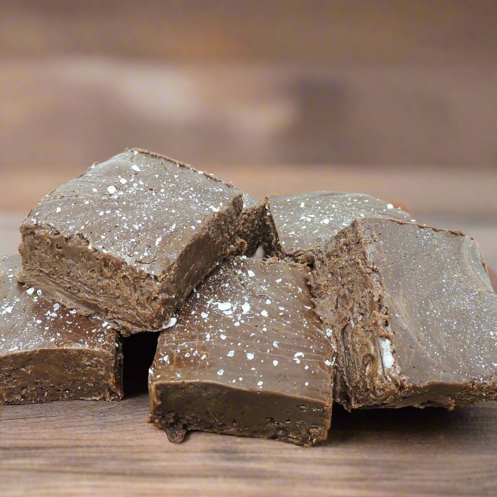 Dark Chocolate Caramel Sea Salt Fudge - The Harvest Barn