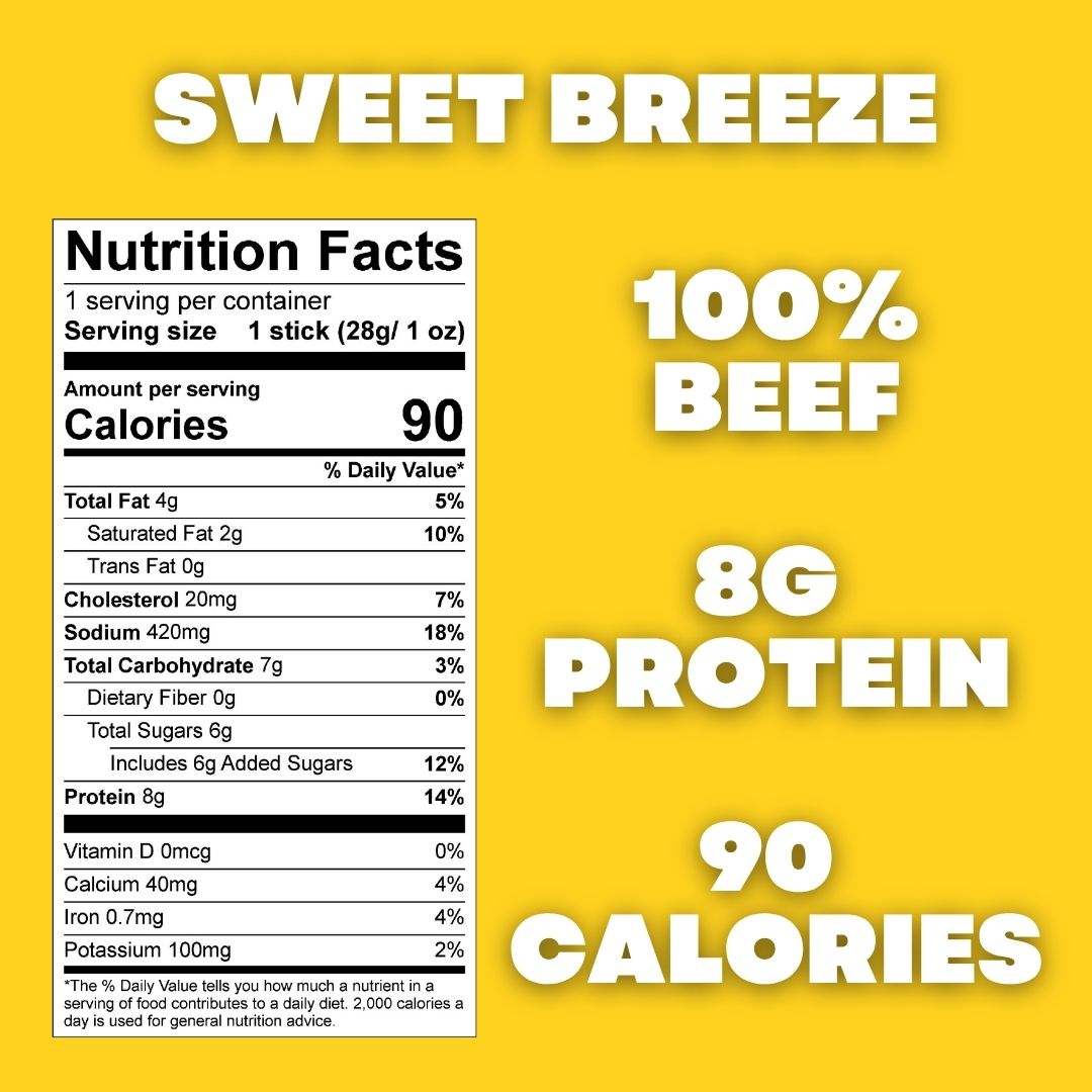 Sweet Breeze Beef Sticks 15 Ct