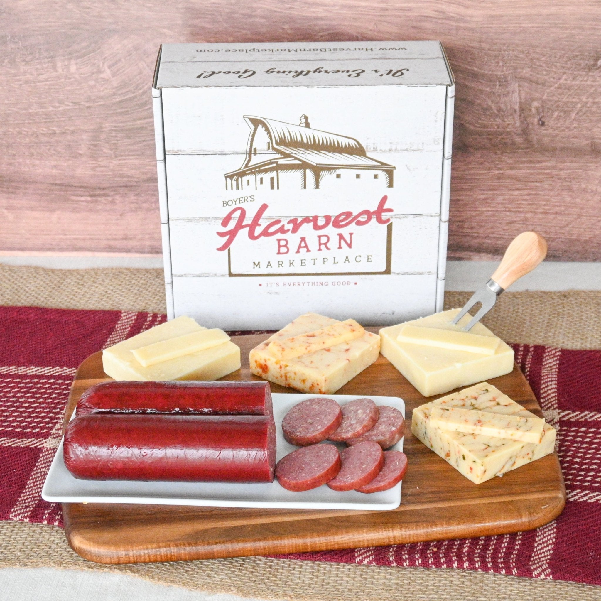 Meat & Cheese Lover's Gift Box - The Harvest Barn featuring Milton Creamery Cheese and Harvest Barn Beef Chubs